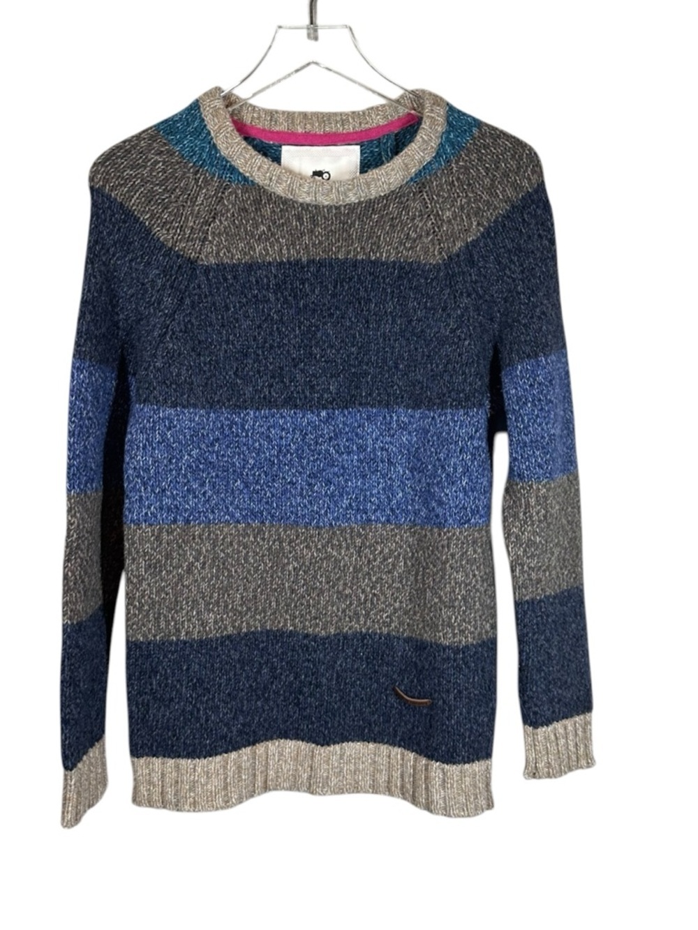 MOODS OF NORWAY Men's Small Crewneck Striped Sweater Made in Italy